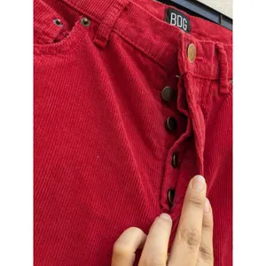 BDG Urban Outfitters Women's Corduroy Jeans Slim Straight Leg High Rise Red 29 thumbnail 3