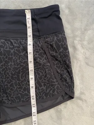 Lululemon Run Times shorts 4” black gray print running gym training activewear 8 thumbnail 10