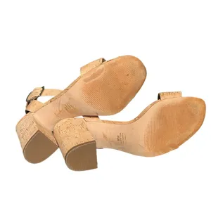 Ann Taylor Sandals Womens Size 8 1/2 Beige Cork Strappy Block Heel Ankle Strap thumbnail 9