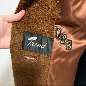 Vintage Lowenstein's Memphis Wool Boucle Mink Fur‎ Collar Coat Brown ILGWU Tag thumbnail 8
