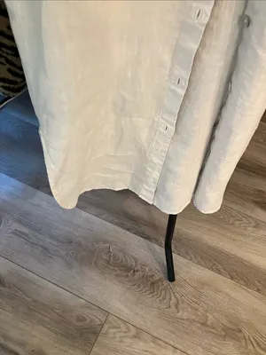 Allen Allen Cream Button-Front Maxi Shirt Dress or kimono thumbnail 5