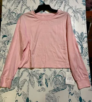 Light Pink Long Sleeve Cropped Tee thumbnail 1