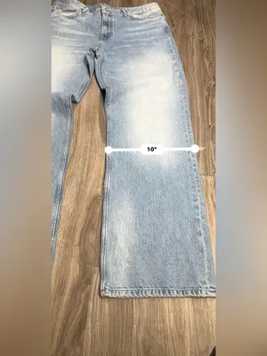 Zara Light Blue Straight Leg Jeans for Women thumbnail 9