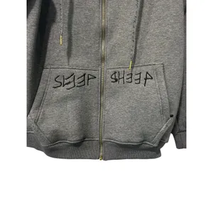 SLEEP SHEEP Plaine Hoodie Gray Sherpa Lined Full Zip Jacket M Streetwear Casual thumbnail 3