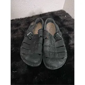 Birkenstock Footprints Madeira Black Leather Fisherman Sandals 40 9 thumbnail 2