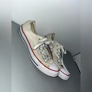Converse All Star White Retro Canvas Chuck Taylor Maroon Low Top Sneakers Sz 9.5 thumbnail 7