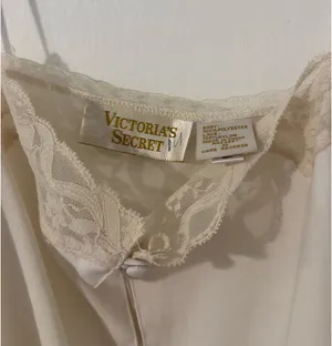 Vintage Victoria's Secret Satin One-Piece Lace Y2K Ivory thumbnail 2