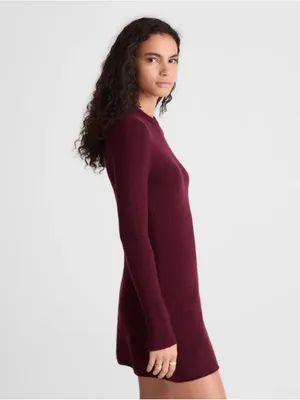 Madewell Wool Blend Sweater Mini Dress dark pomegranate color NY269 Size S NWT thumbnail 2