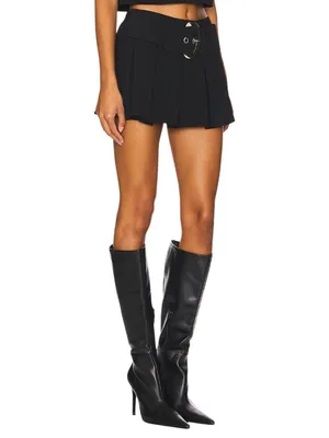 Amanda Uprichard Josie Skort in Black Medium Womens Mini Skirt Shorts thumbnail 3