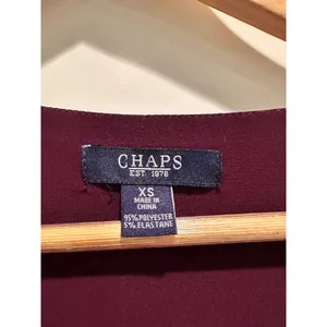 Chaps Womens XS Purple‎ Faux Wrap Ruched Sheath Dress 3/4 Sleeve V-Neck thumbnail 4