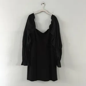 NWT A Loves A Obsidian Black Puff Long Sleeve Open Back Mini Dress‎ thumbnail 3