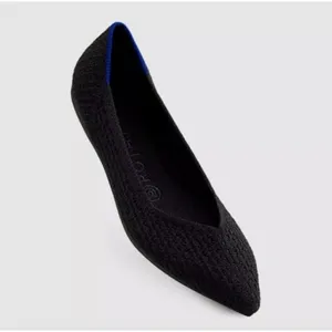 Rothy's The Point Toe Flats in Black Honeycomb Knit Size 8 thumbnail 2