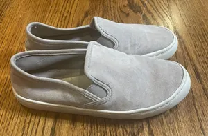 Tory Burch Gray Suede Slip-On Sneakers Size 5M thumbnail 1