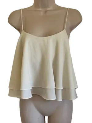 Free People Tropical Wave Tie-Back Layered Ruffle Crop Top | Cream - Small thumbnail 10