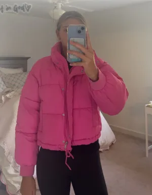 Pink Puffer Jacket Old Navy thumbnail 1