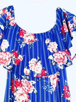 Blue Floral Maxi Dress Multiple Size M thumbnail 4