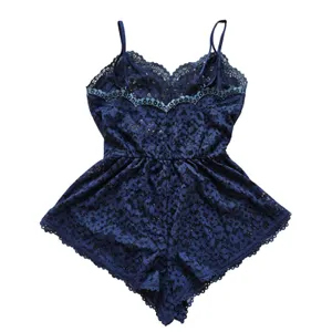 Victoria's Secret NWT Navy Blue Floral Lace Teddy Romper Lingerie 11098917 Small thumbnail 5