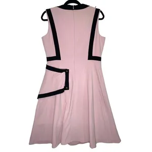 Misslook Pink Shift Dress size 10 Wrap Lined MIDI Business‎ Retro thumbnail 6