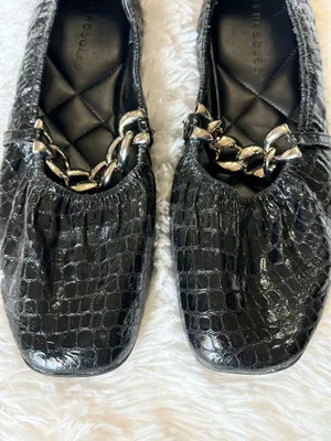 Aerosoles Snakeskin with Silver Chain Flats thumbnail 2