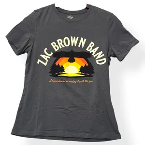 Zac Brown‎ Band Women T-Shirt Charcoal Small 2022 Tour Graphic Country Concert thumbnail 3