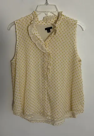 Ann‎ Taylor Polka Dotted Blouse size MP thumbnail 1