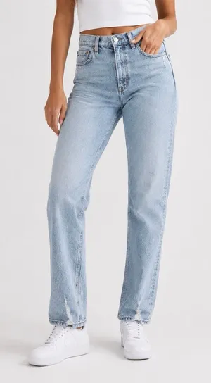 Abercrombie & Fitch 90s Straight Jeans 27/4 Ultra High Rise Light Wash thumbnail 1