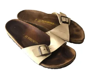 Birkenstock Madrid White Single-Strap Sandals 40 Narrow Women's 9/Men's 7 thumbnail 1