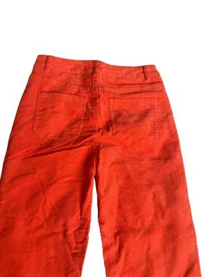 Edikted Bright Orange Corduroy Pants Flare Leg Casual Bold Size XS Women's NWT thumbnail 9