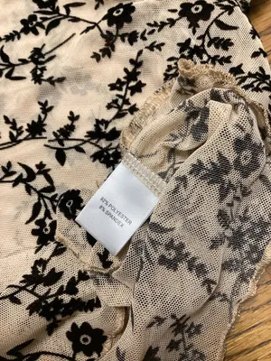 Ava Lane Beige and Black boho chic floral mesh layering top size Large thumbnail 11