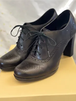 Franco Sarto Black Lace-Up Brogue Heel Boots thumbnail 3