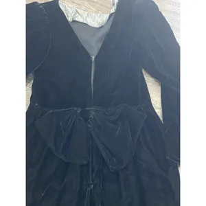 Vintage 80s Gunne Sax Dress 5/6‎ Black Jessica McClintock Velvet Taffeta USA thumbnail 8