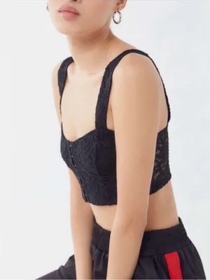 URBAN OUTFITTERS Lace Bustier Bralette Crop Top thumbnail 1