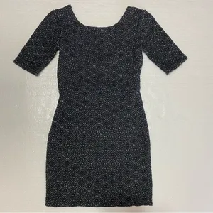Free People Lady Pucker Scoop Back Mini Dress Womens Size XS‎ Black/White thumbnail 7