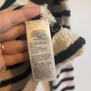 J. Crew Navy & White/Cream Striped Cozy Rollneck Pullover Sweater thumbnail 7