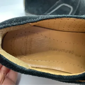 Clarks Artisan Black Suede Leather Slip On Comfort Shoes Womens 8 No Tie Loafer thumbnail 4