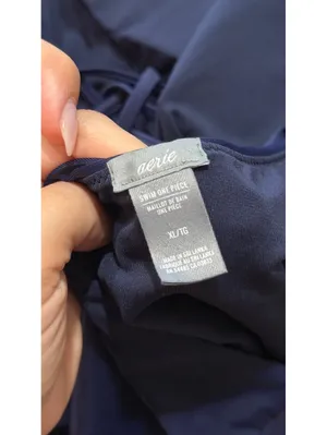Aerie Size XL Navy Blue Halter One-Piece Swimsuit Tummy Control thumbnail 3