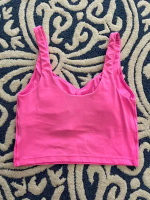 Aerie Hot Pink Sports Longline Bra Crop Top thumbnail 2