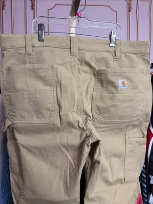 Carhartt Rugged Flex Loose Fit Canvas Work Pant Khaki Tan. Size 14S thumbnail 9