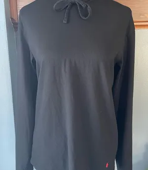 Ralph Lauren Black Long Sleeve Lightweight Hoodie in S‎ thumbnail 1