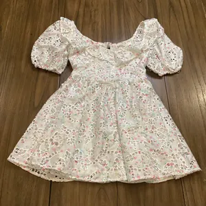 For Love & Lemons Magnolia Mini eyelet Dress Floral Puff Sleeve White XS NWT thumbnail 4