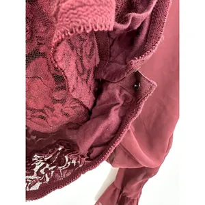 Hot As Hell Mama Jen Bodysuit Top Womens S Wine Sheer Lace Open Back Y2K thumbnail 6
