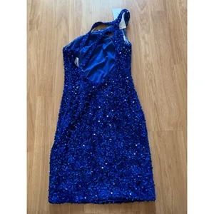 Lavetir Royal Blue Sequin One Shoulder Cutout Open Back Cocktail Dress NEW thumbnail 7