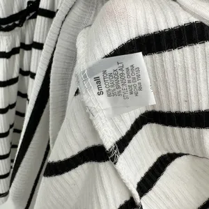 Altar'd State size Small white with black stripes and black crochet‎ accents thumbnail 4
