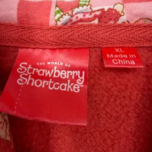 Strawberry Shortcake Hoodie Women XL Red Retro 80s Kidcore Gingham Loungewear thumbnail 4