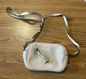 NWT J. Crew Small Mini Cream Leather Crossbody Bag Gold Hardware thumbnail 1