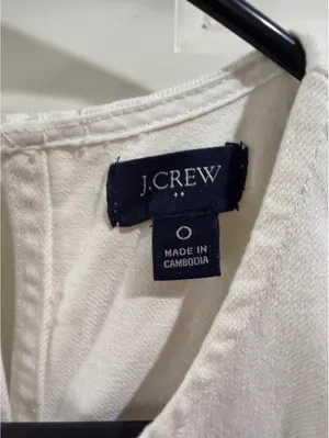 J.Crew White Sleeveless Denim Dress Size 0 thumbnail 2