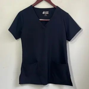 4Flex Women’s Scrub Top Size Small Black thumbnail 1