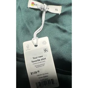 NWT Marine Layer Gabrielle Slip Dress Green Gables XL Maxi Satin Emerald thumbnail 9