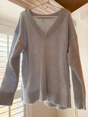 Aerie Sweater Knit Light Blue Soft L thumbnail 1