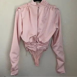 House of CB Giselle Blush pink Satin Bodysuit size‎ XS NWOT thumbnail 7